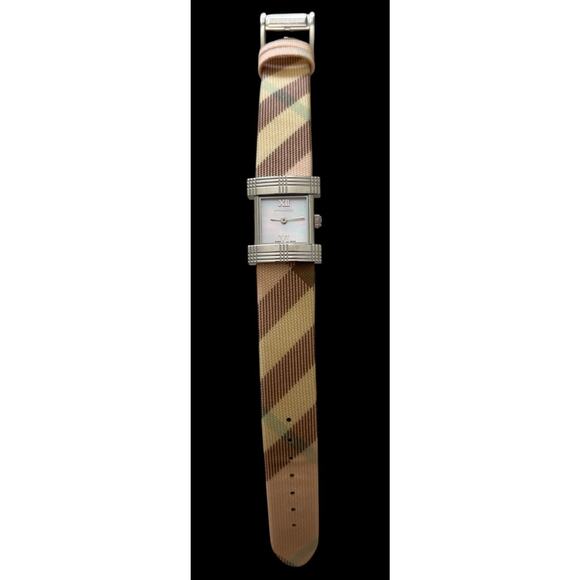 Burberry BU4507 Ladies Watch Classic Nova Check Pattern Band MOP Face New Batt - Picture 12 of 13